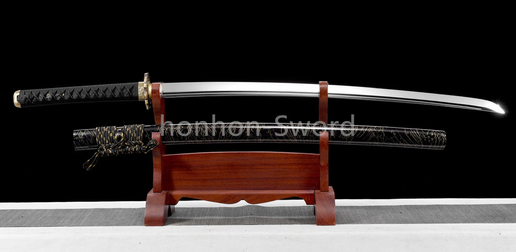 High Manganese Steel Japanese Katana Samurai Brass Tsuba Sword Full Tang Real