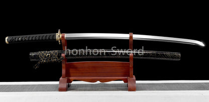 High Manganese Steel Japanese Katana Samurai Brass Tsuba Sword Full Tang Real