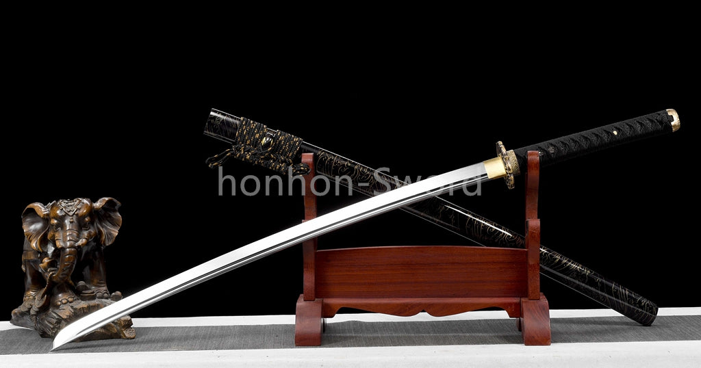 High Manganese Steel Japanese Katana Samurai Brass Tsuba Sword Full Tang Real