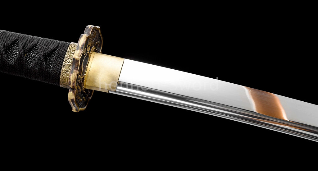 High Manganese Steel Japanese Katana Samurai Brass Tsuba Sword Full Tang Real