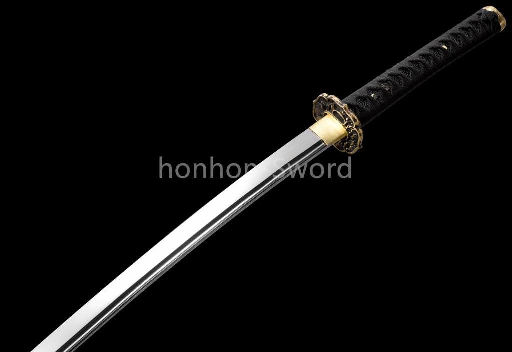 High Manganese Steel Japanese Katana Samurai Brass Tsuba Sword Full Tang Real