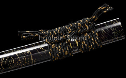 High Manganese Steel Japanese Katana Samurai Brass Tsuba Sword Full Tang Real