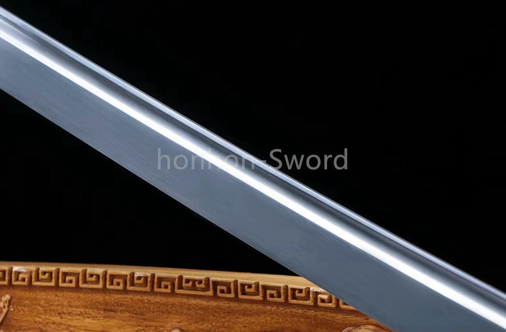 1095 Kohlenstoffstahl Katana Blaue Klinge Japanisches Samurai-Schwert Full Tang Schwarz 