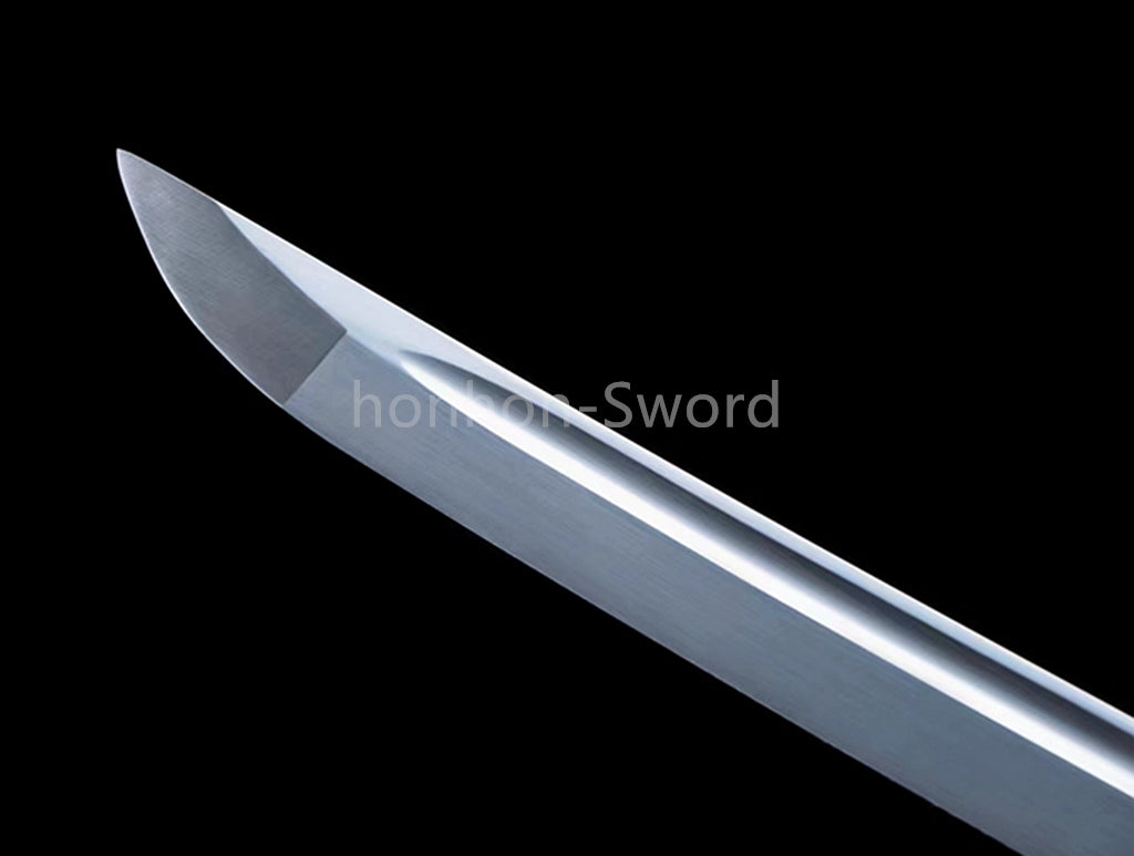 1095 Kohlenstoffstahl Katana Blaue Klinge Japanisches Samurai-Schwert Full Tang Schwarz 