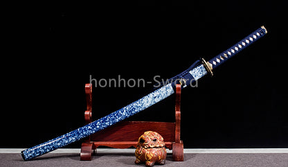 Japanese Katana High Manganese Steel Blue Blade Samurai Sword Full Tang Sharp