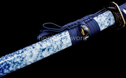 Japanese Katana High Manganese Steel Blue Blade Samurai Sword Full Tang Sharp