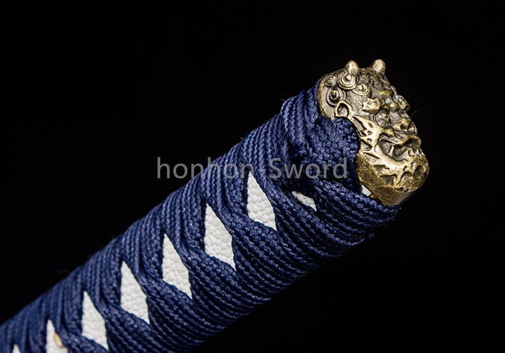 Japanese Katana High Manganese Steel Blue Blade Samurai Sword Full Tang Sharp