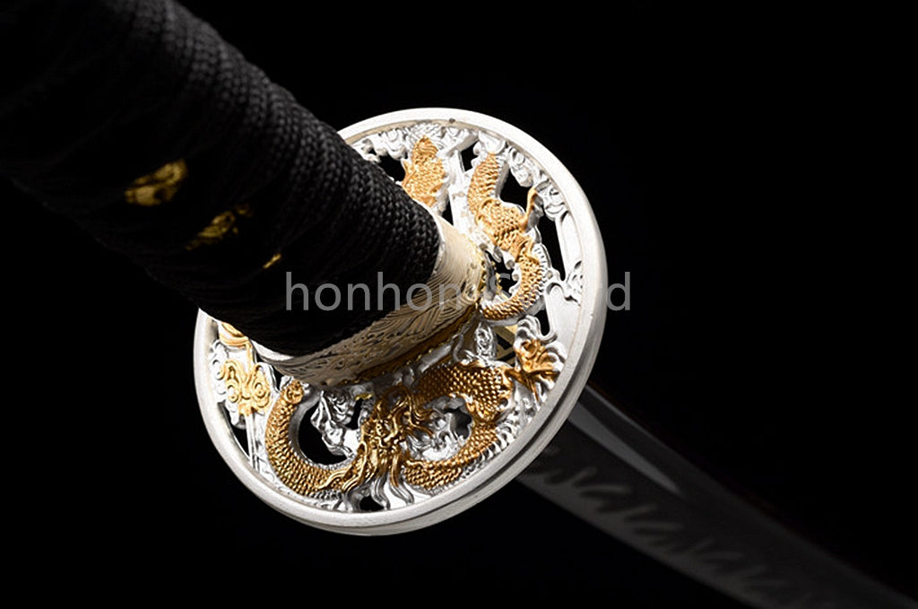 Japanese Katana 1095 High Carbon Steel Samurai Sword Full Tang Sharp Real Black