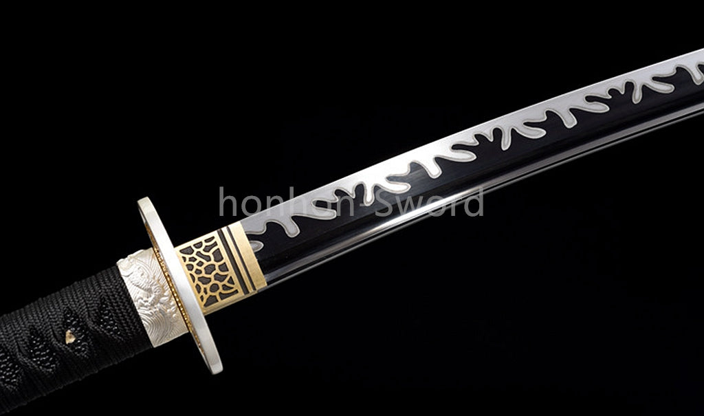 Japanese Katana 1095 High Carbon Steel Samurai Sword Full Tang Sharp Real Black