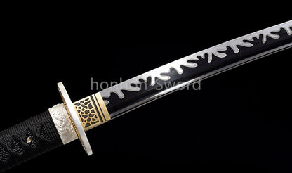 Japanese Katana 1095 High Carbon Steel Samurai Sword Full Tang Sharp Real Black