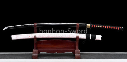 Japanese Katana 1095 High Carbon Steel Samurai Sword Full Tang Sharp Real Pink