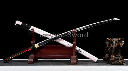 Japanese Katana 1095 High Carbon Steel Samurai Sword Full Tang Sharp Real Pink