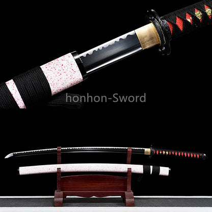 Japanese Katana 1095 High Carbon Steel Samurai Sword Full Tang Sharp Real Pink