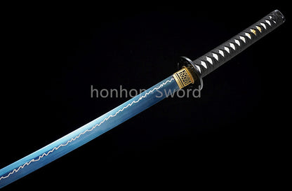Katana en acier à haute teneur en manganèse, épée de samouraï japonais, prête pour la bataille, Saya blanche dorée 