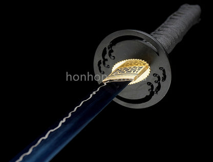 Katana en acier à haute teneur en manganèse, épée de samouraï japonais, prête pour la bataille, Saya blanche dorée 