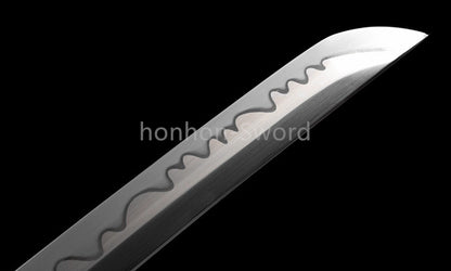 1095 Kohlenstoffstahl Katana Blaue Klinge Japanisches Samurai-Schwert Full Tang Schwarz 