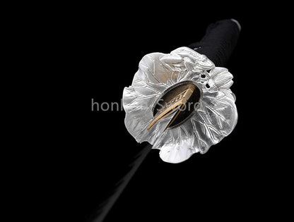 1095 Kohlenstoffstahl Katana Blaue Klinge Japanisches Samurai-Schwert Full Tang Schwarz 