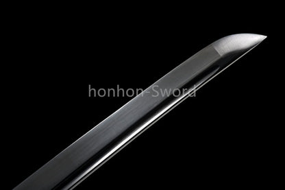 1095 Kohlenstoffstahl Katana Blaue Klinge Japanisches Samurai-Schwert Full Tang Schwarz 