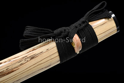 1095 Kohlenstoffstahl Katana Blaue Klinge Japanisches Samurai-Schwert Full Tang Schwarz 