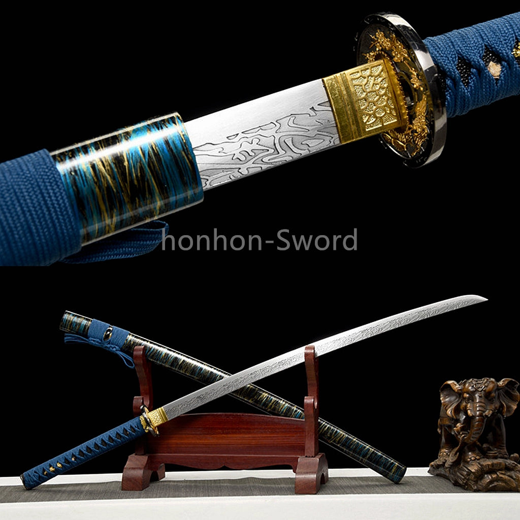 Japanese Katana Samurai 1095 High Carbon Steel Sword Full Tang Sharp For Battle