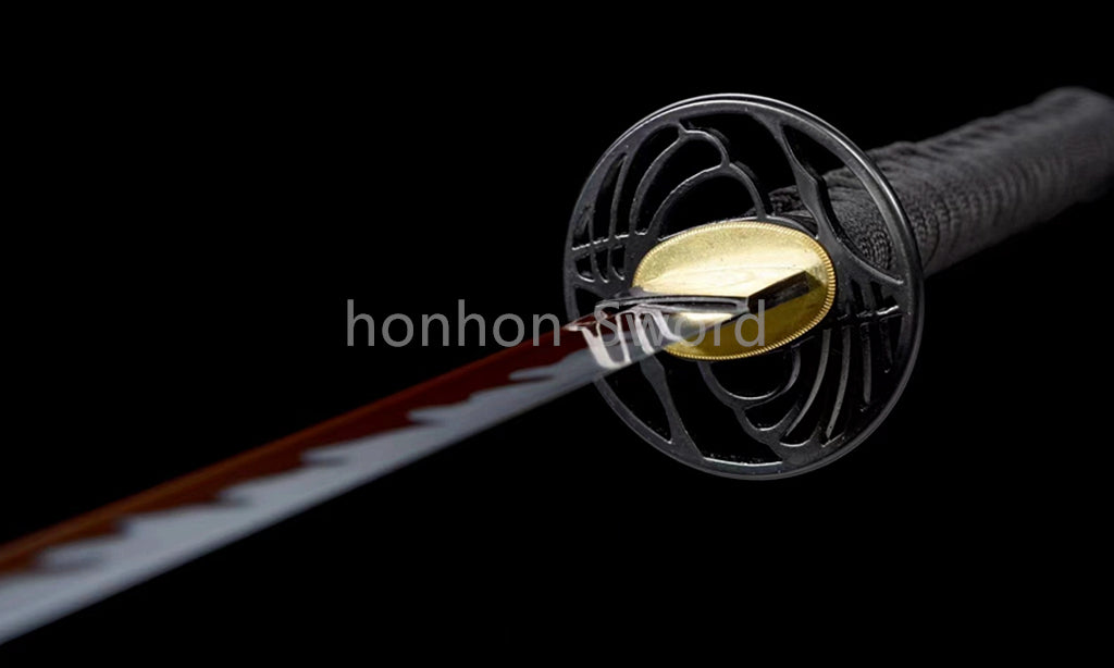 High Manganese Steel Japanese Budget Katana Samurai Sword Full Tang Real For Battle Red