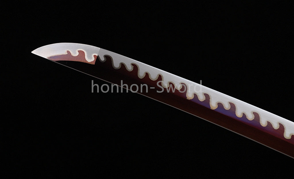 High Manganese Steel Japanese Budget Katana Samurai Sword Full Tang Real For Battle Purple