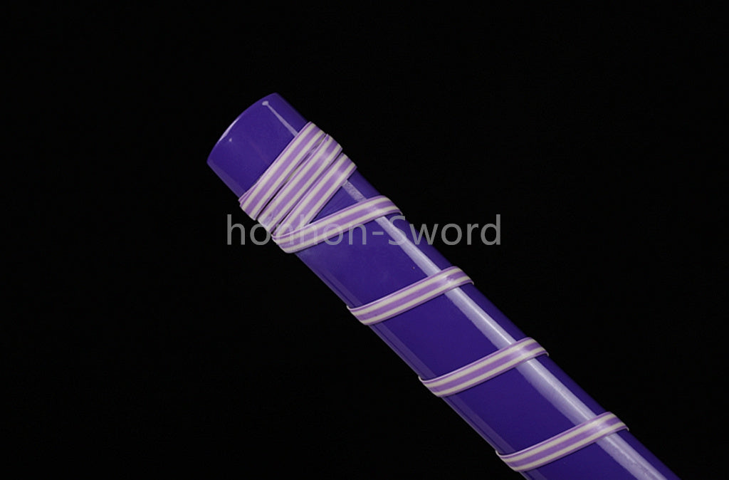 High Manganese Steel Japanese Budget Katana Samurai Sword Full Tang Real For Battle Purple