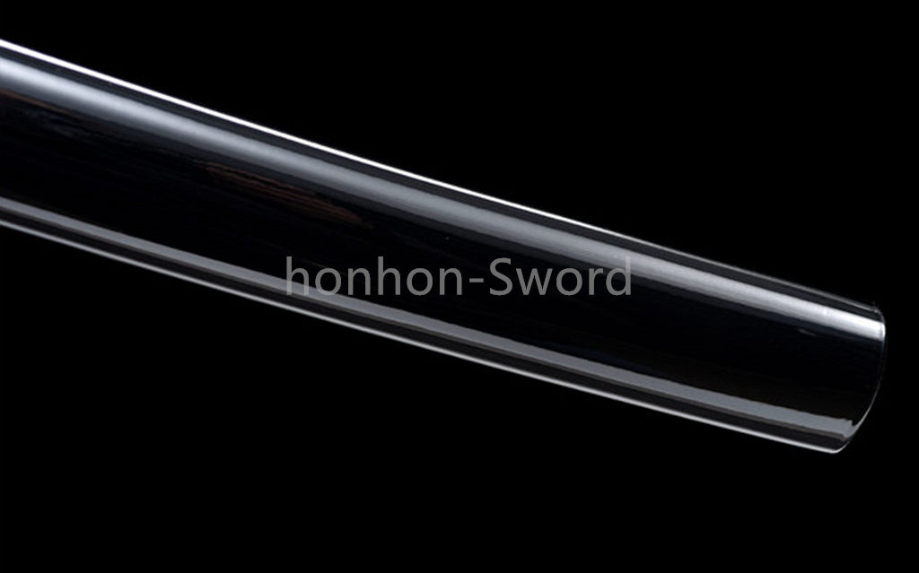High Manganese Steel Purple Blade Japanese Katana Samurai Sword Full Tang Real For Battle Black