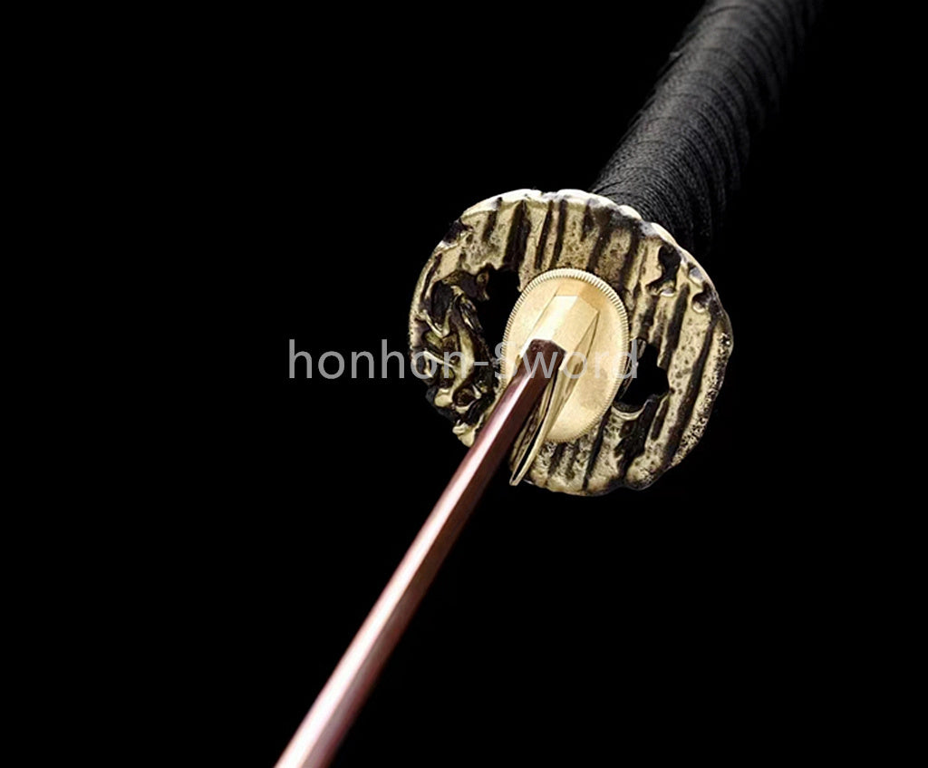 High Manganese Steel Japanese Katana Samurai Sword Full Tang Real For Battle Black