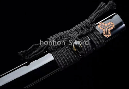 High Manganese Steel Japanese Katana Samurai Sword Full Tang Real For Battle Black