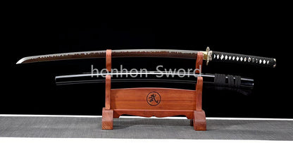 High Manganese Steel Japanese Katana Samurai Sword Full Tang Real For Battle Black