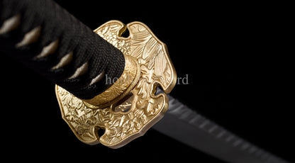 T10 Clay Tempered Japanese Katana Samurai Sword Hammering Pattern Hand Paint Sheath