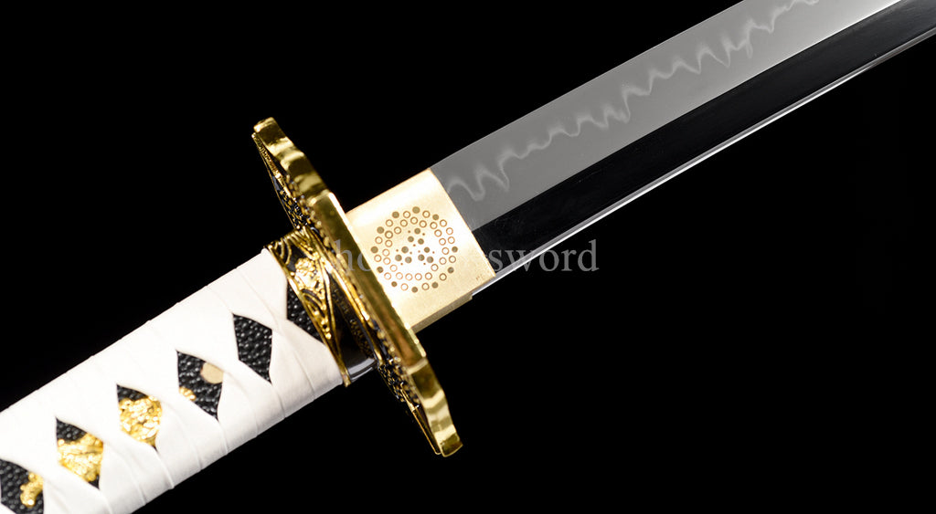 Katana à lame bleue en acier à haute teneur en carbone 1095, épée de samouraï japonais, épée complète noire 