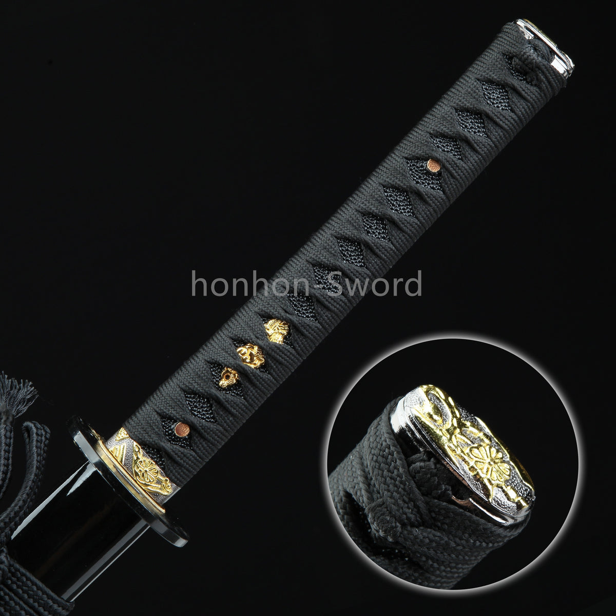 Katana à lame bleue en acier à haute teneur en carbone 1095, épée de samouraï japonais, épée complète noire 