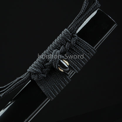 Katana à lame bleue en acier à haute teneur en carbone 1095, épée de samouraï japonais, épée complète noire 