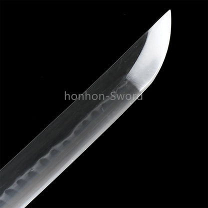 1095 Kohlenstoffstahl Katana Blaue Klinge Japanisches Samurai-Schwert Full Tang Schwarz 
