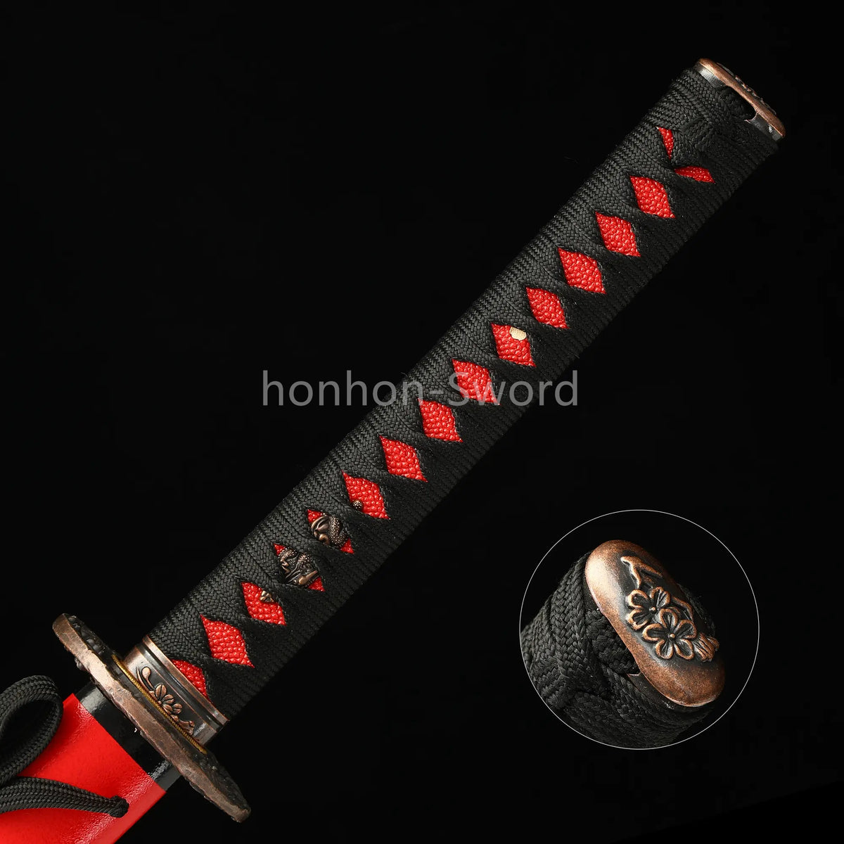 1095 Kohlenstoffstahl Katana Blaue Klinge Japanisches Samurai-Schwert Full Tang Schwarz 