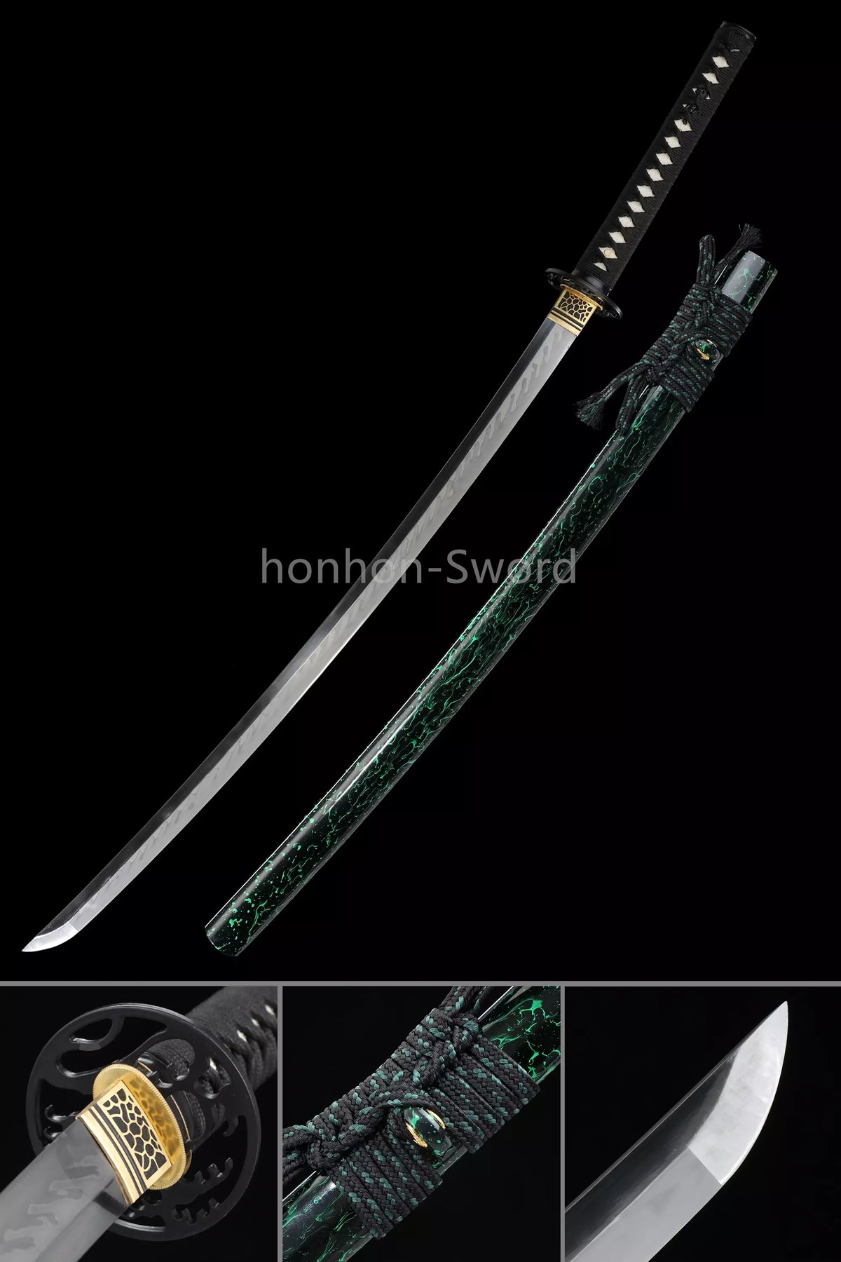 T10 Steel Clay Tempered Japanese Katana Alloy Tsuba 26inch Samurai Sword Sharp