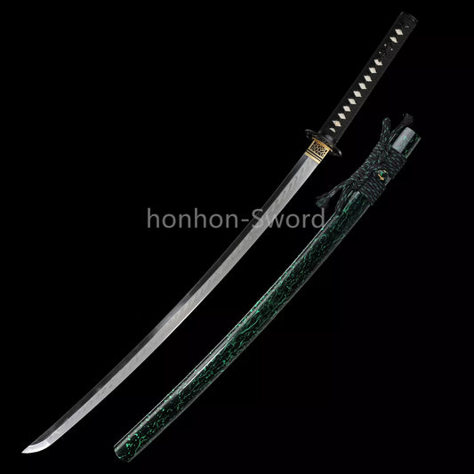 T10 Steel Clay Tempered Japanese Katana Alloy Tsuba 26inch Samurai Sword Sharp