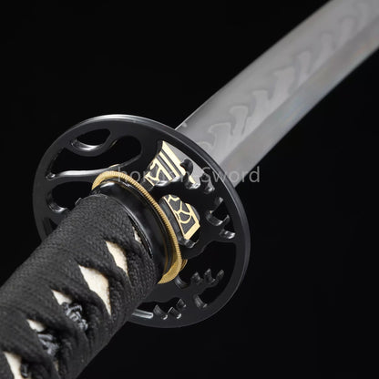 T10 Steel Clay Tempered Japanese Katana Alloy Tsuba 26inch Samurai Sword Sharp