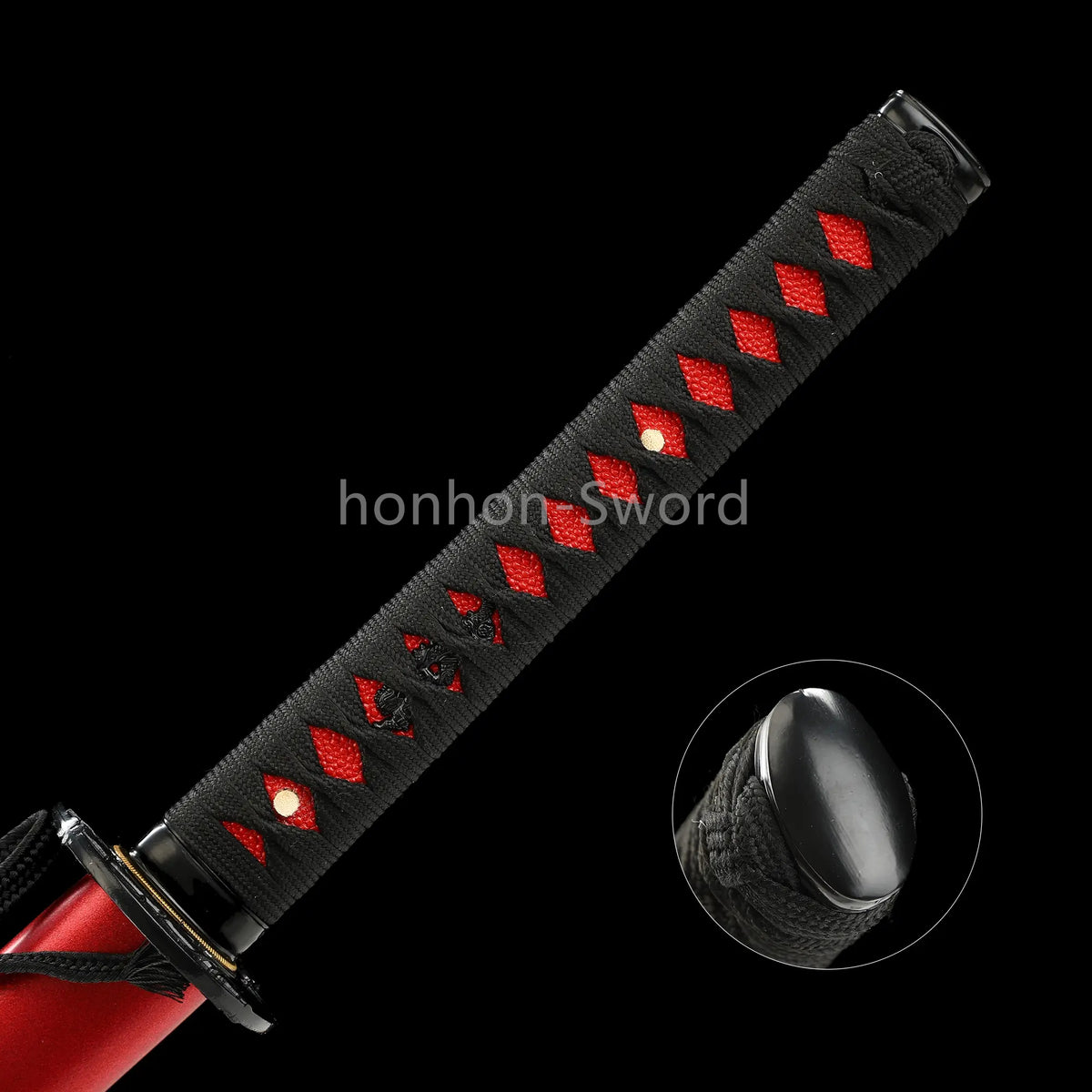 1095 Kohlenstoffstahl Katana Blaue Klinge Japanisches Samurai-Schwert Full Tang Schwarz 