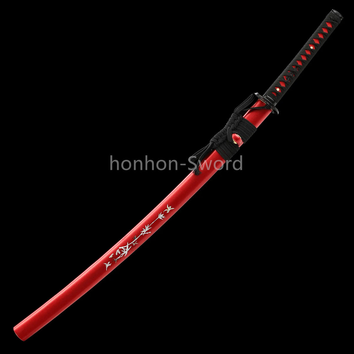 1095 Kohlenstoffstahl Katana Blaue Klinge Japanisches Samurai-Schwert Full Tang Schwarz 