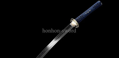 Katana à lame bleue en acier à haute teneur en carbone 1095, épée de samouraï japonais, épée complète noire 