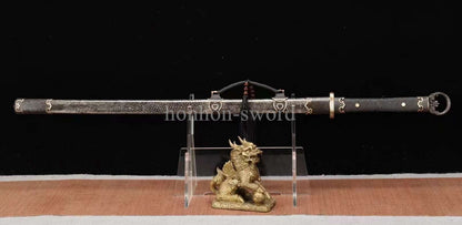 Katana à lame bleue en acier à haute teneur en carbone 1095, épée de samouraï japonais, épée complète noire 