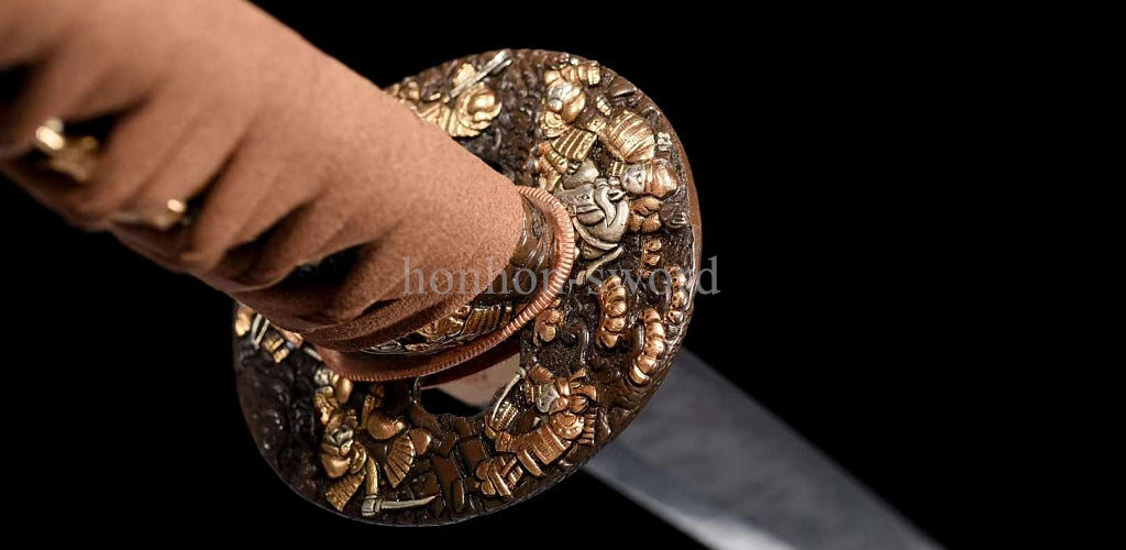 Katana à lame bleue en acier à haute teneur en carbone 1095, épée de samouraï japonais, épée complète noire 