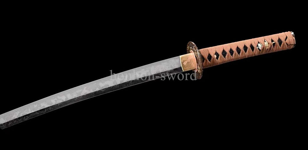 Katana à lame bleue en acier à haute teneur en carbone 1095, épée de samouraï japonais, épée complète noire 