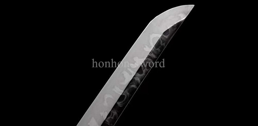 Katana à lame bleue en acier à haute teneur en carbone 1095, épée de samouraï japonais, épée complète noire 