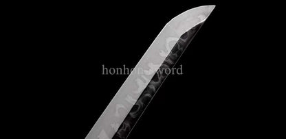 Katana à lame bleue en acier à haute teneur en carbone 1095, épée de samouraï japonais, épée complète noire 