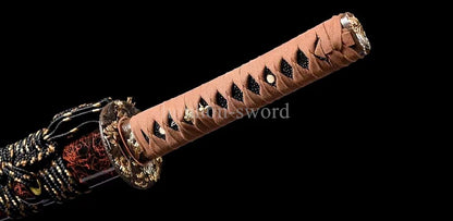 Katana à lame bleue en acier à haute teneur en carbone 1095, épée de samouraï japonais, épée complète noire 