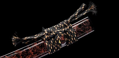 Katana à lame bleue en acier à haute teneur en carbone 1095, épée de samouraï japonais, épée complète noire 